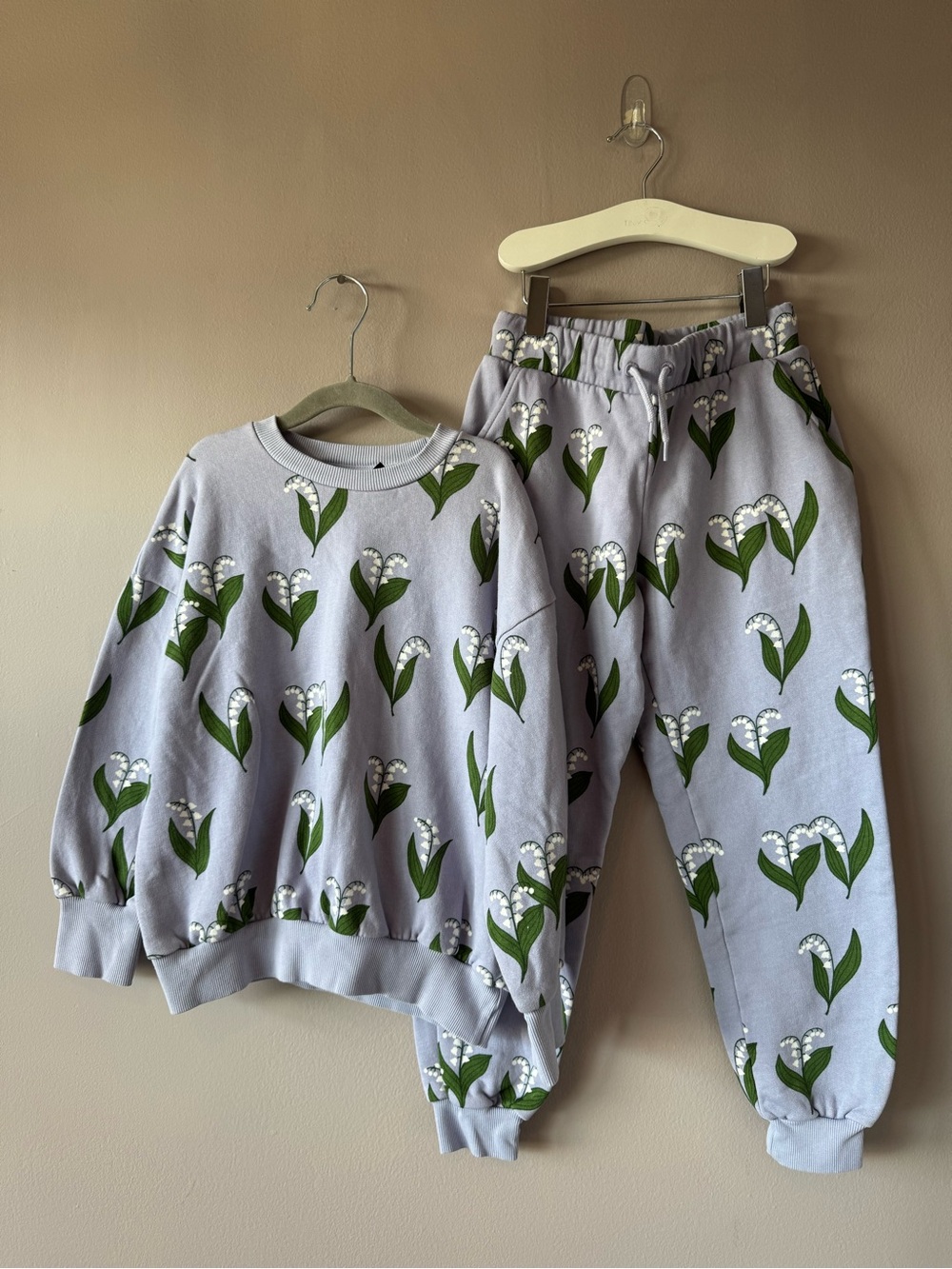 Mini Rodini Lily of the Valley AOP Sweatshirt & Jogger Set Size 7-9 Years